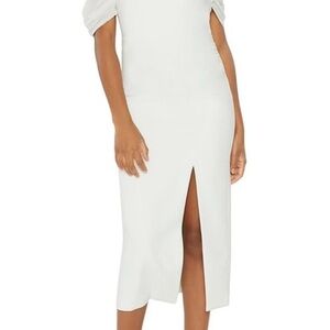 Likely White Midi Dress with Slit Size 0